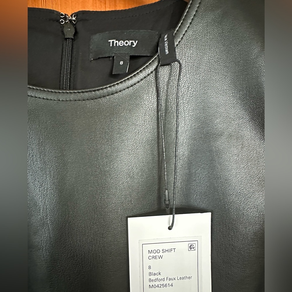 Theory Faux-Leather Shift Dress